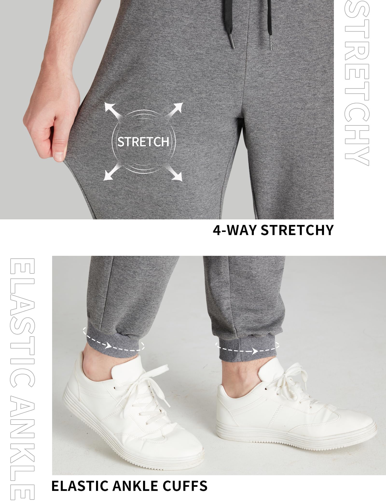 Idtswch 86/91/96/101 Lange Schrittlänge Sporthose Extra lang Herren Jogginghose Herren Trainingshose Baumwolle Fitness Hosen Herren mit Reißverschlusstaschen