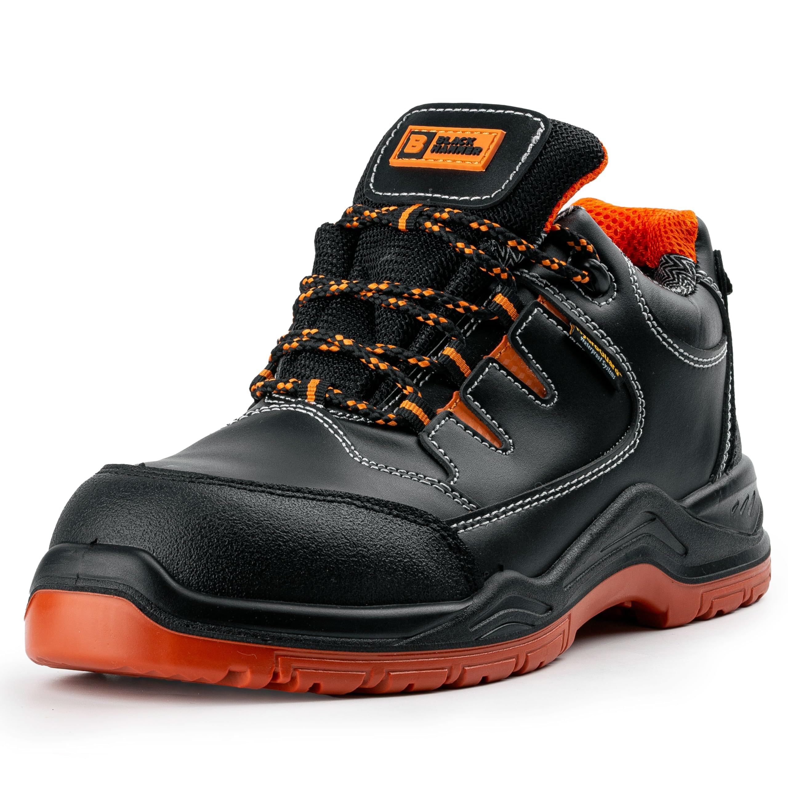 BLACK HAMMER Deportivas Impermeables Ligeras con Puntera Composite Entresuela Kevlar y Seguridad S3 Zapatos para el Trabajo Sujeción Extra en los Tobillos Senderismo 9007 (43 EU)