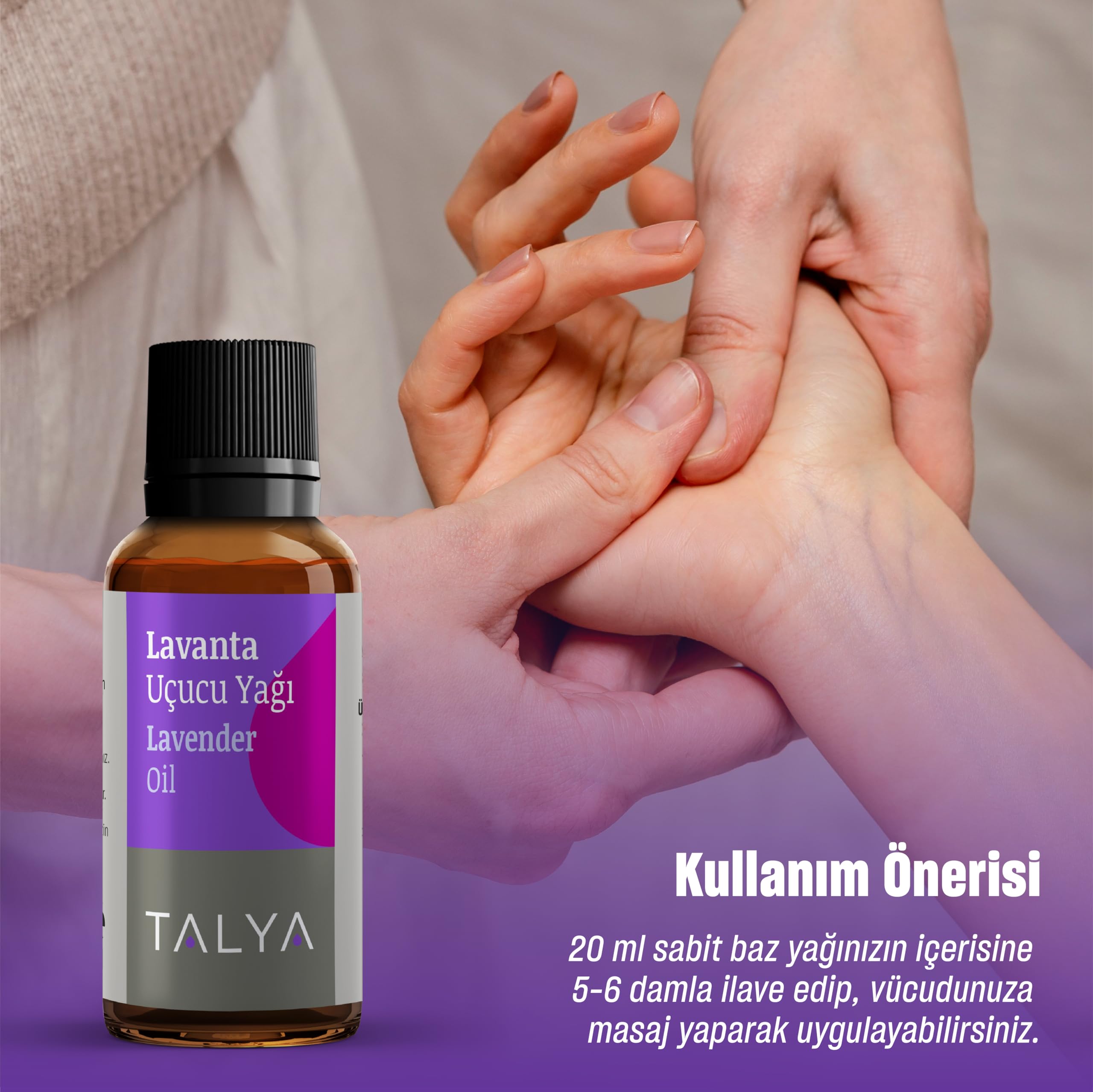 Talya%100 Saf Lavanta Uçucu Yağı 10ml - Cilt Bakımı - Difüzör için Aromaterapi Yağı
