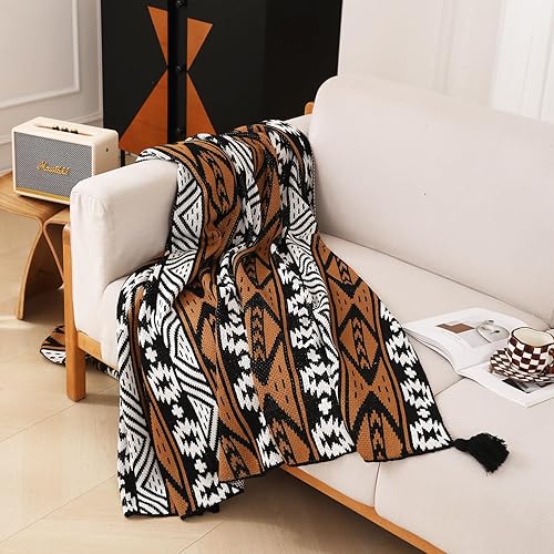 Miniatura 2 de Manta para silla, de punto arcílico, tribal, del suroeste, manta para sofá, sofá, manta de nativos americanos del suroeste suave y cálida manta