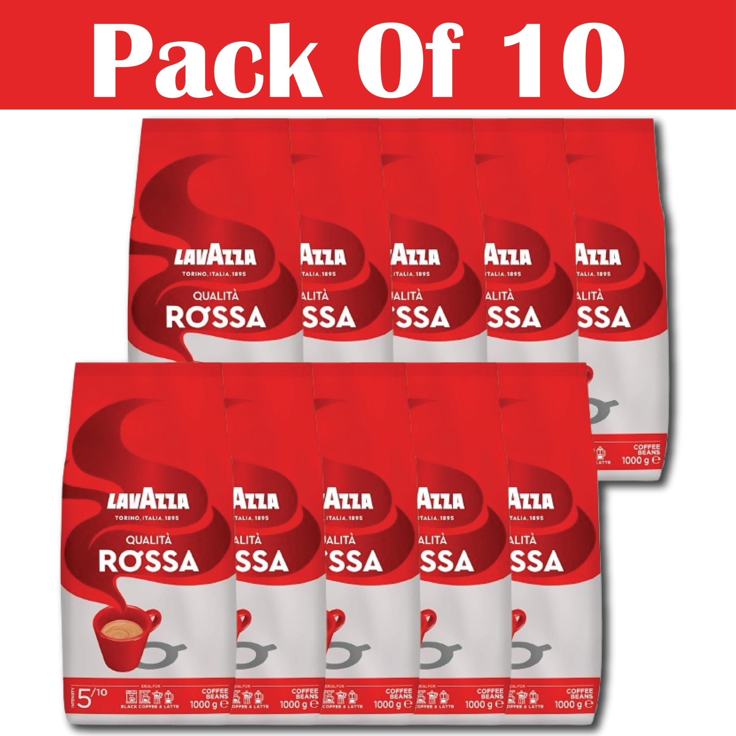 Lavaza Qualita Rossa Coffee Beans - 10er Pack (10 x 1 kg)