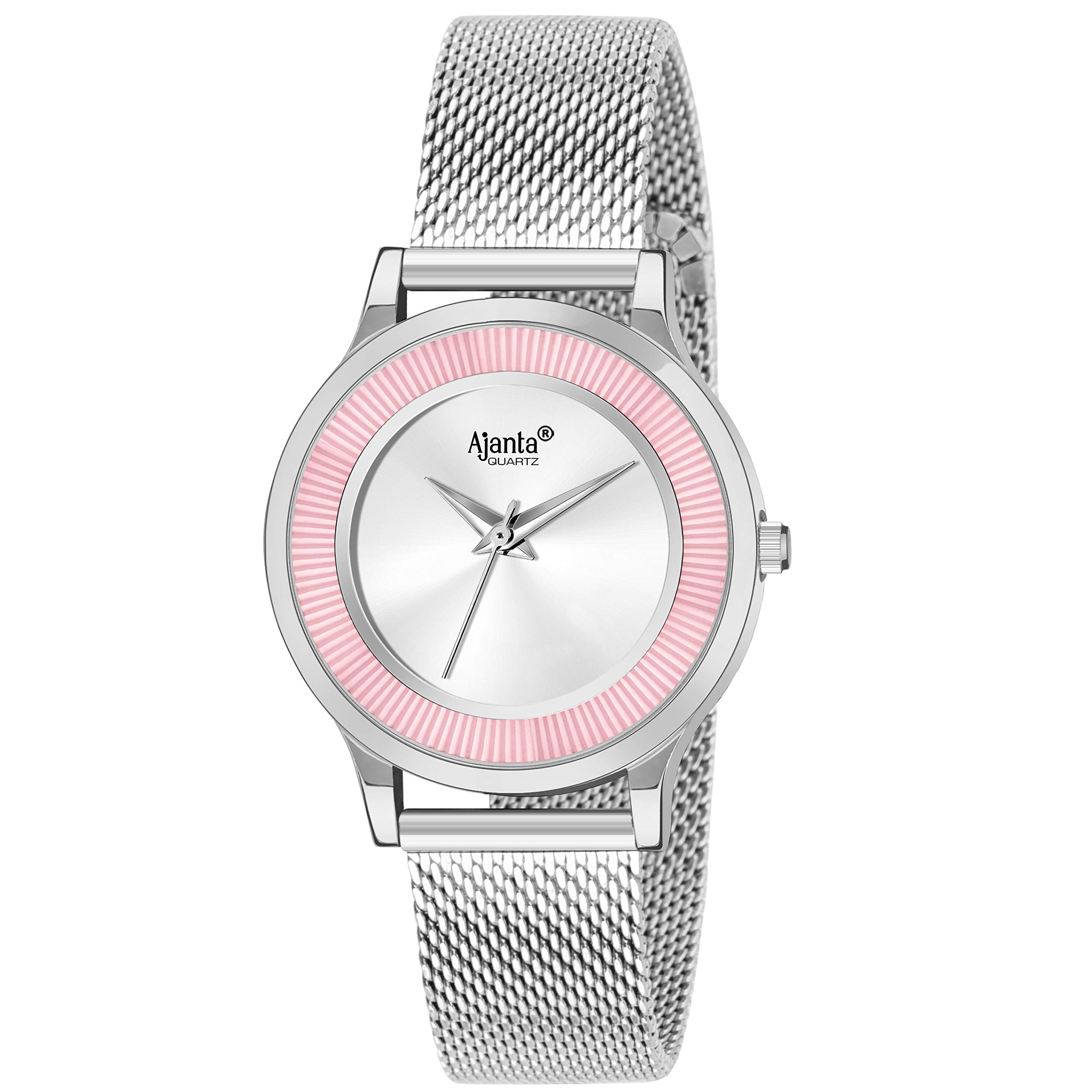 Ajanta Quartz Exclusive Analog Wrist Watches for Women-AQ113ESL-1 (Silver-Pink Ring) (B091TPT831) Amazon Price History, Amazon Price Tracker