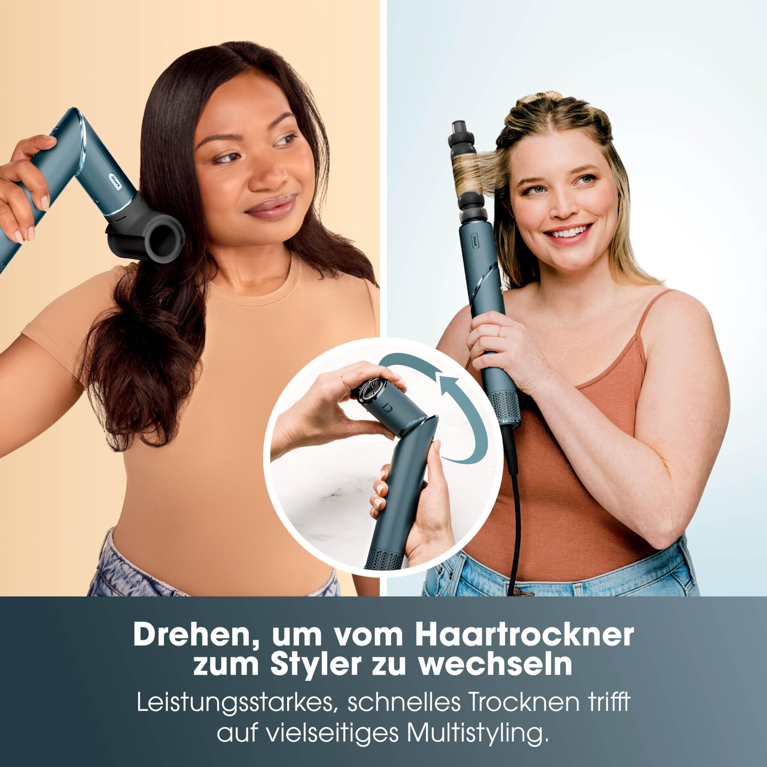 Shark FlexStyle Limited Edition Teal 5-in-1 Haarstyler & -trockner | Geschenk Set, Lockenaufsätze, Finishing Aufsatz, Ovalbürste, Konzentrator, Haarklammer, Aufbewahrungstasche, HD456TLEU
