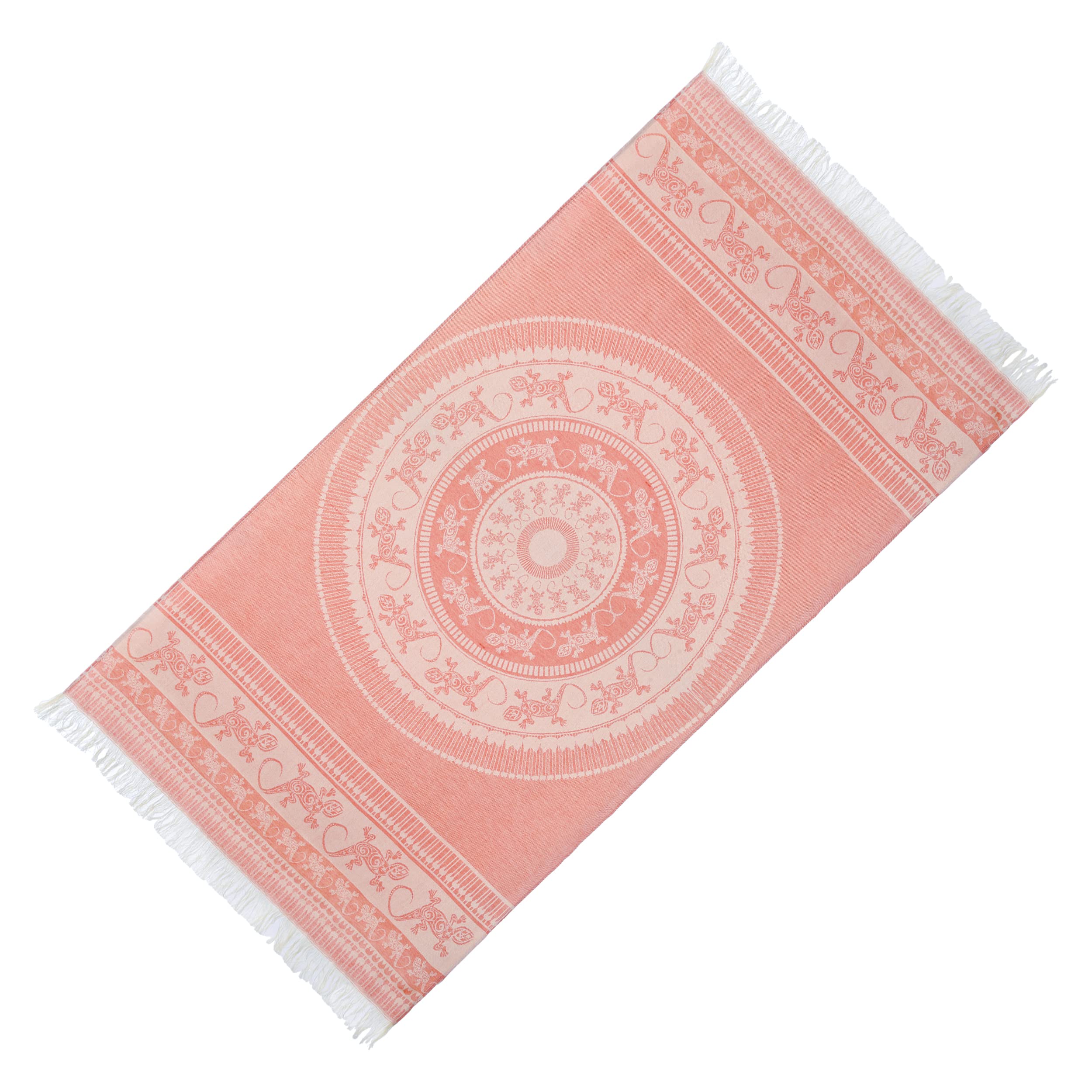H HANSEL HOME Fouta Playa Pareo Playa Grande Ligeras Suave Toalla Playa Toalla Hammam Tejido 100% Algodón 90x170cm - Salamandra Coral