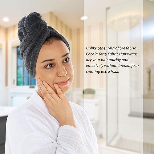 Miniatura 5 de Cacala Gorro de ducha de tela de rizo para mujer envoltura de toalla de pelo lujosa envolturas para el cabello sin encrespamiento para mujer cabello