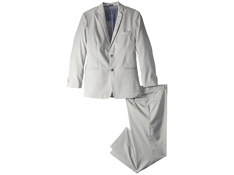 

Calvin Klein Kids Two-Piece Stretch Tick Weave Suit (Big Kids) (Light Grey) Boy's Suits Sets