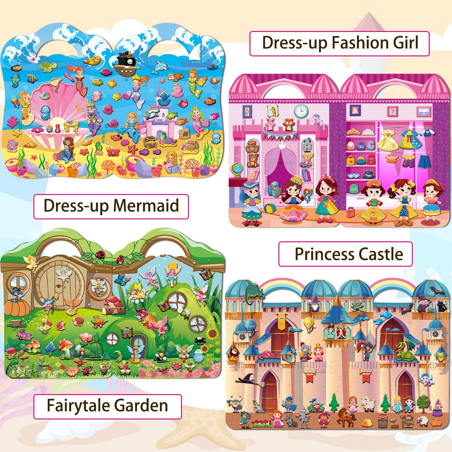 Kalysky 4 Pack Dress Up Sticker Books for Girls 2 3 4 Year Olds - Image 3