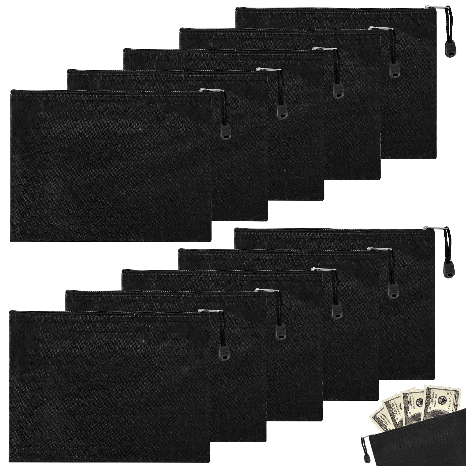 Monederos resistentes al agua 10 unidades 24x18 cm A5 con cremallera