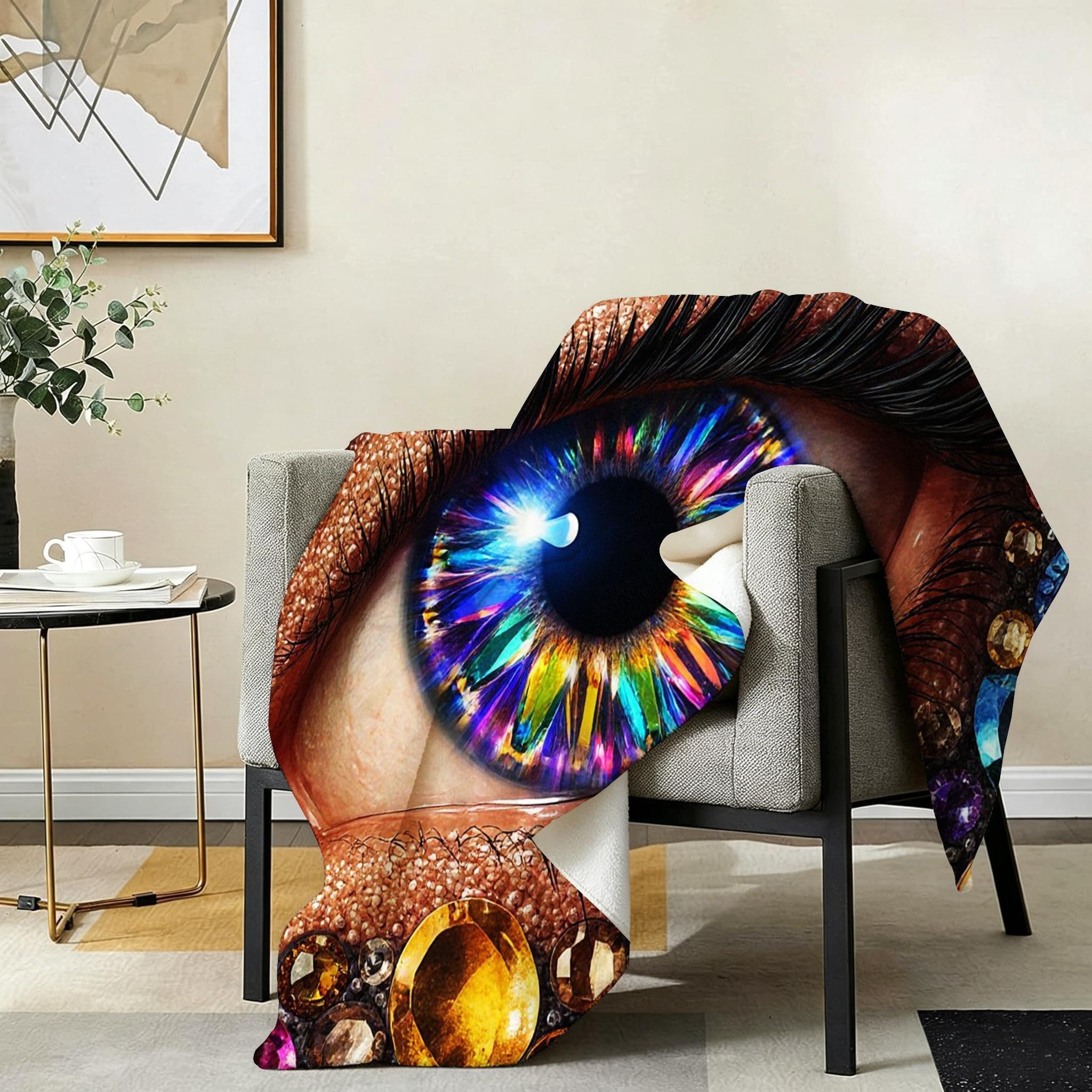 Coperta Pile Matrimoniale 240x260 cm Pupille Colorate, Coperta XXL Super Morbida Multiuso Come Copriletto o Plaid da Salotto, Calda e Leggera, Protezione dal Freddo, AW7098