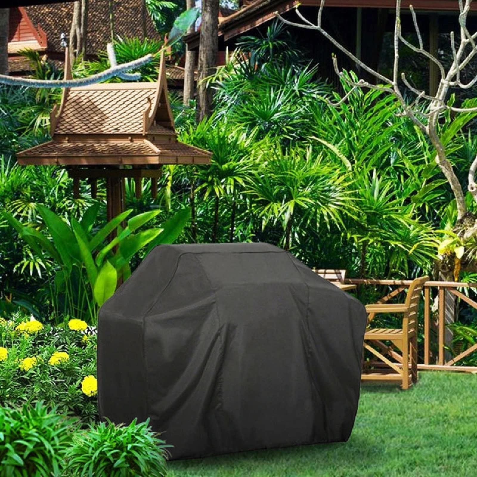 Wasserdichte Terrassenmöbel-Abdeckung – V-Form, 600D, 215 X 215 Cm, Mit Aufbewahrungstasche, Schwarz