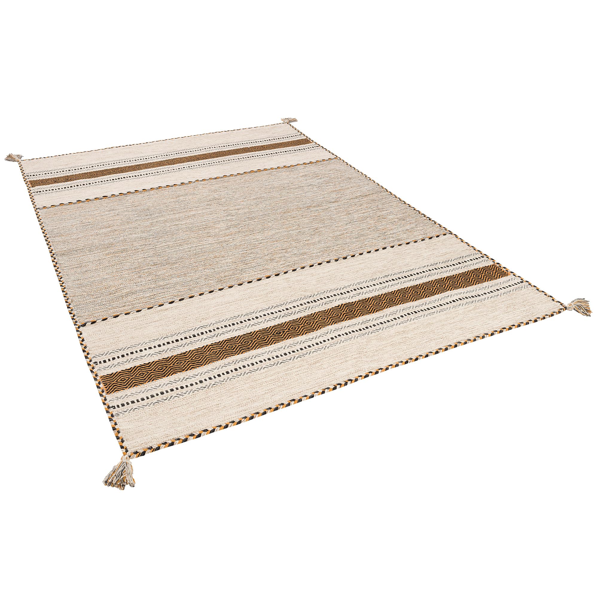 Pergamon Navarro - Tapis Kilim Naturel - Curry Beige - 6 Tailles Disponibles