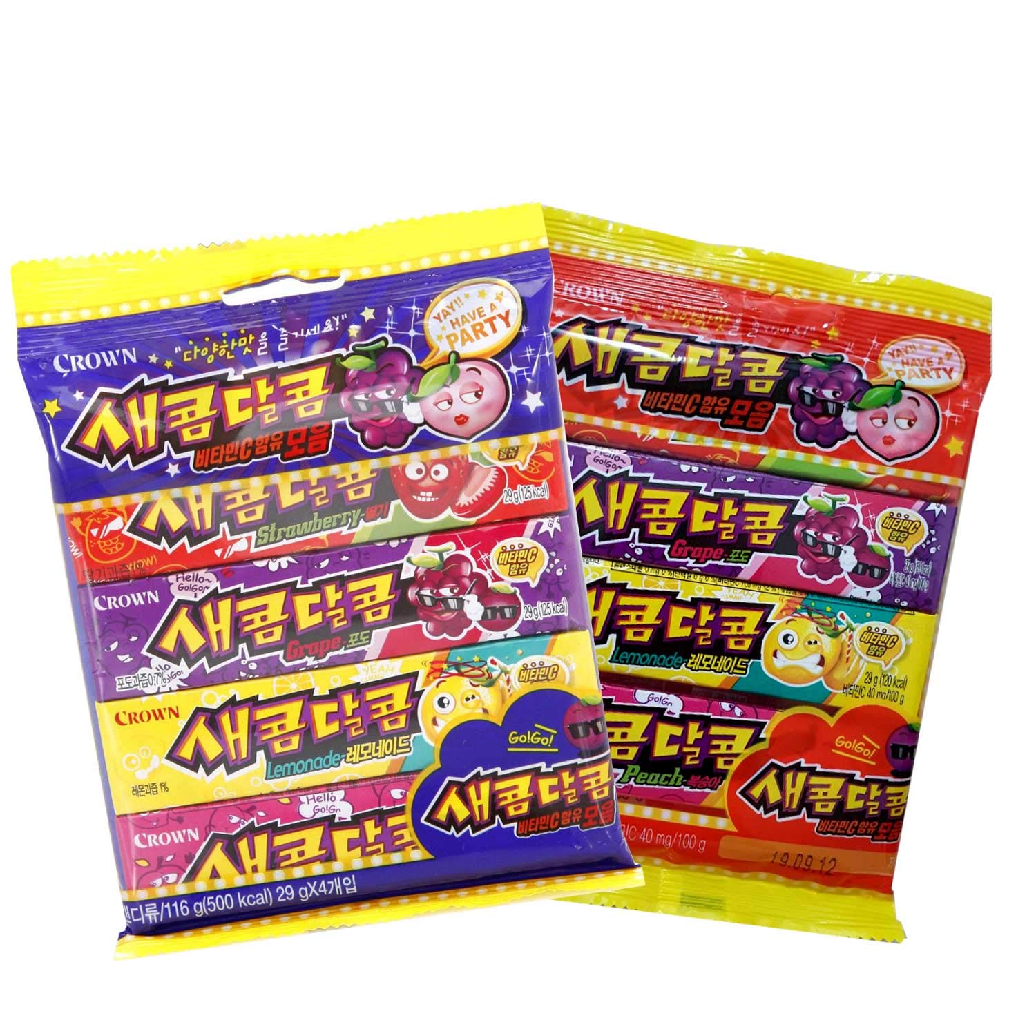 Korean Sweet and Sour Assorted Flavored Chewy Candy 116g (2 Pack)