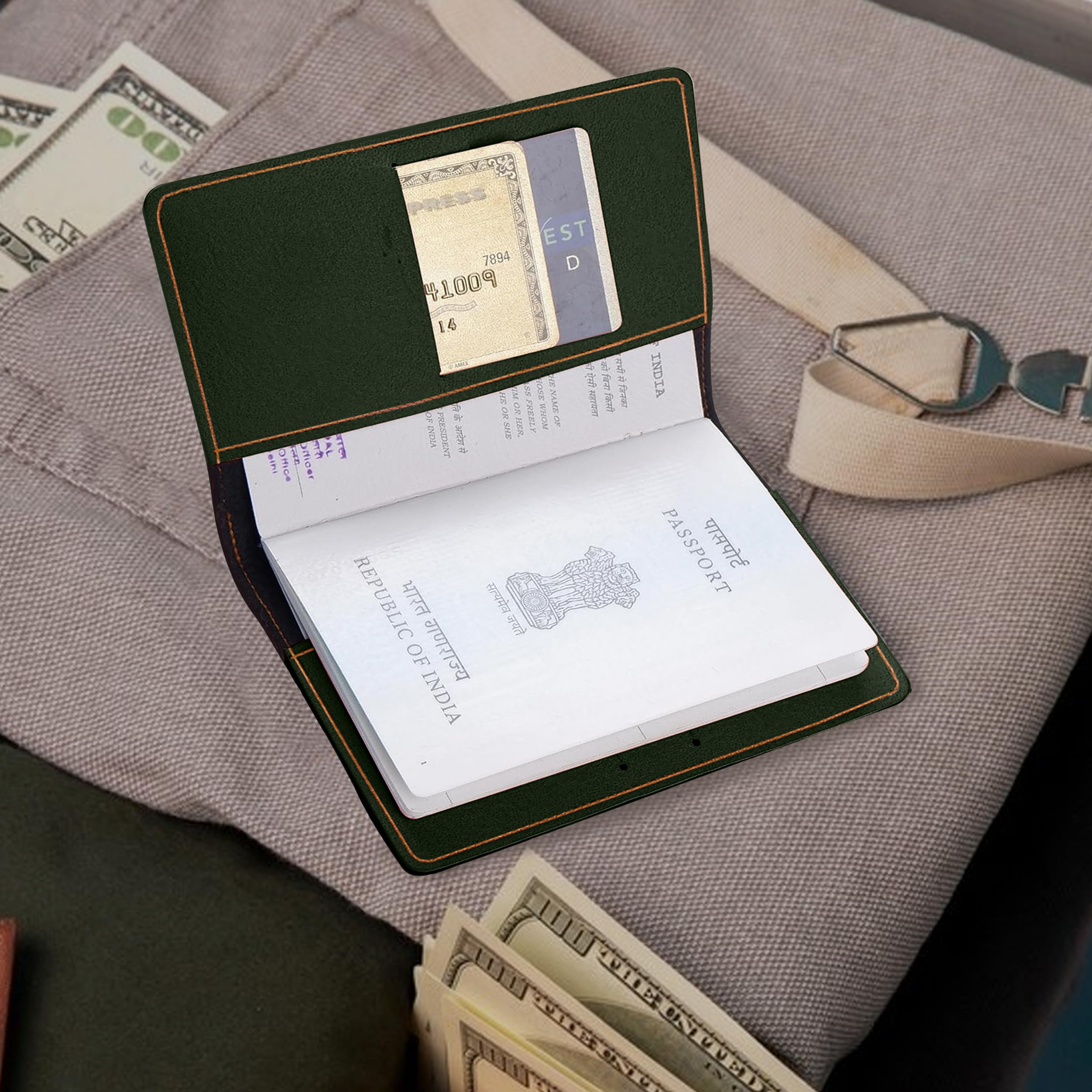 The Wallet Store Leather Passport Cover - Green