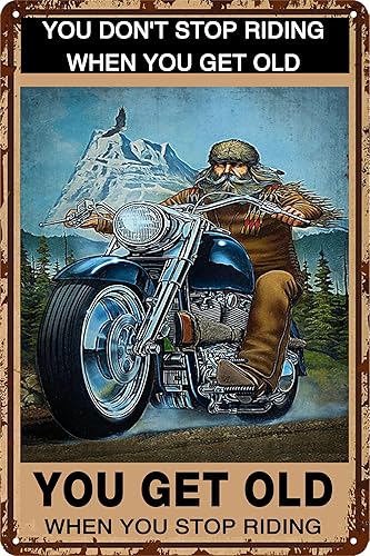 Regalos de motocicleta para hombres, letreros de metal para garaje, arte de pared de motocicleta, los mejores regalos para motociclistas, póster de