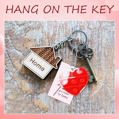 Miniatura 3 de Tarjetas del día de San Valentín para niños  24 regalos del día de San Valentín para niños, mini juguetes para ansiedad de corazón a granel,