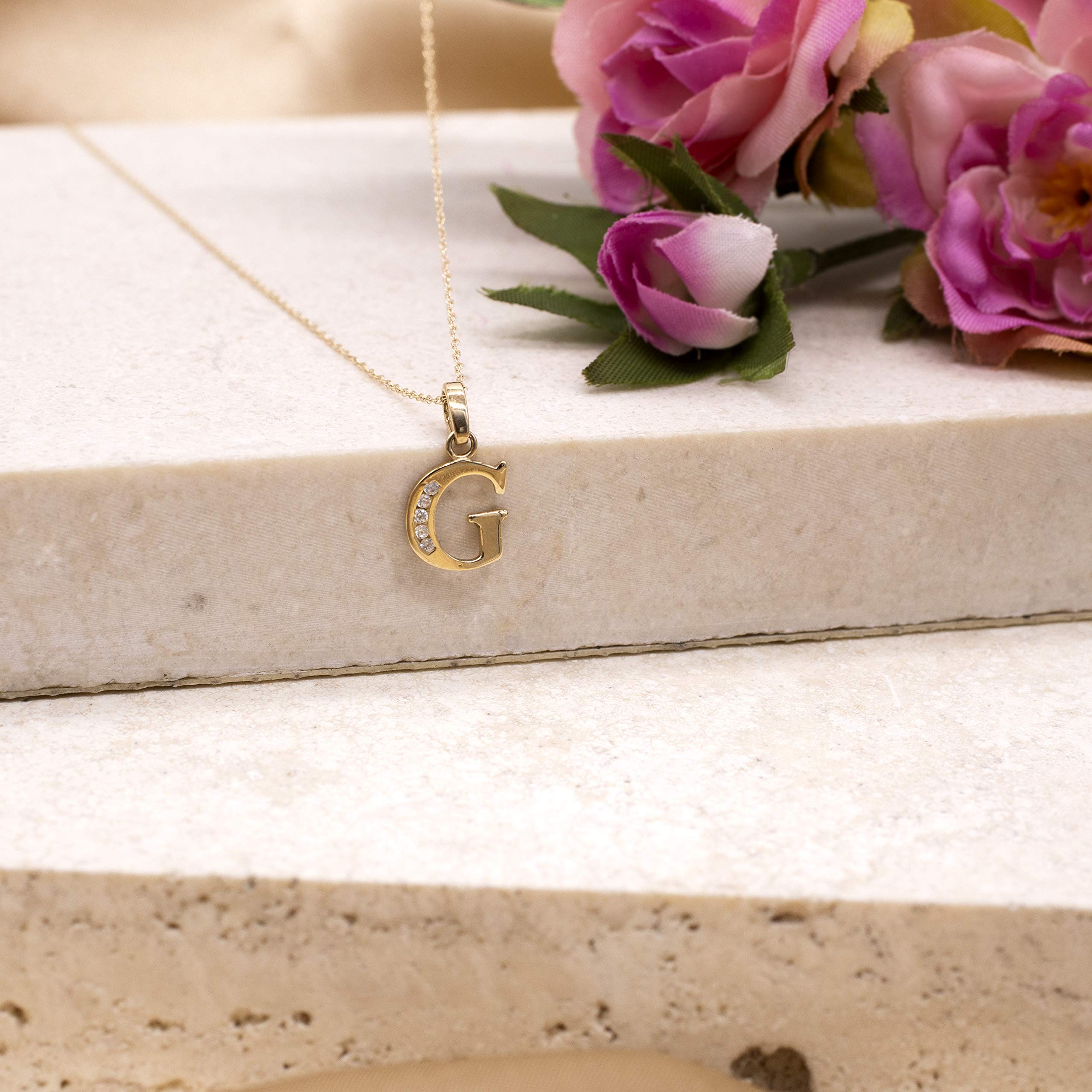 Collana con Pendente da Donna in Oro Giallo 9K (375) con Zirconia Cubica