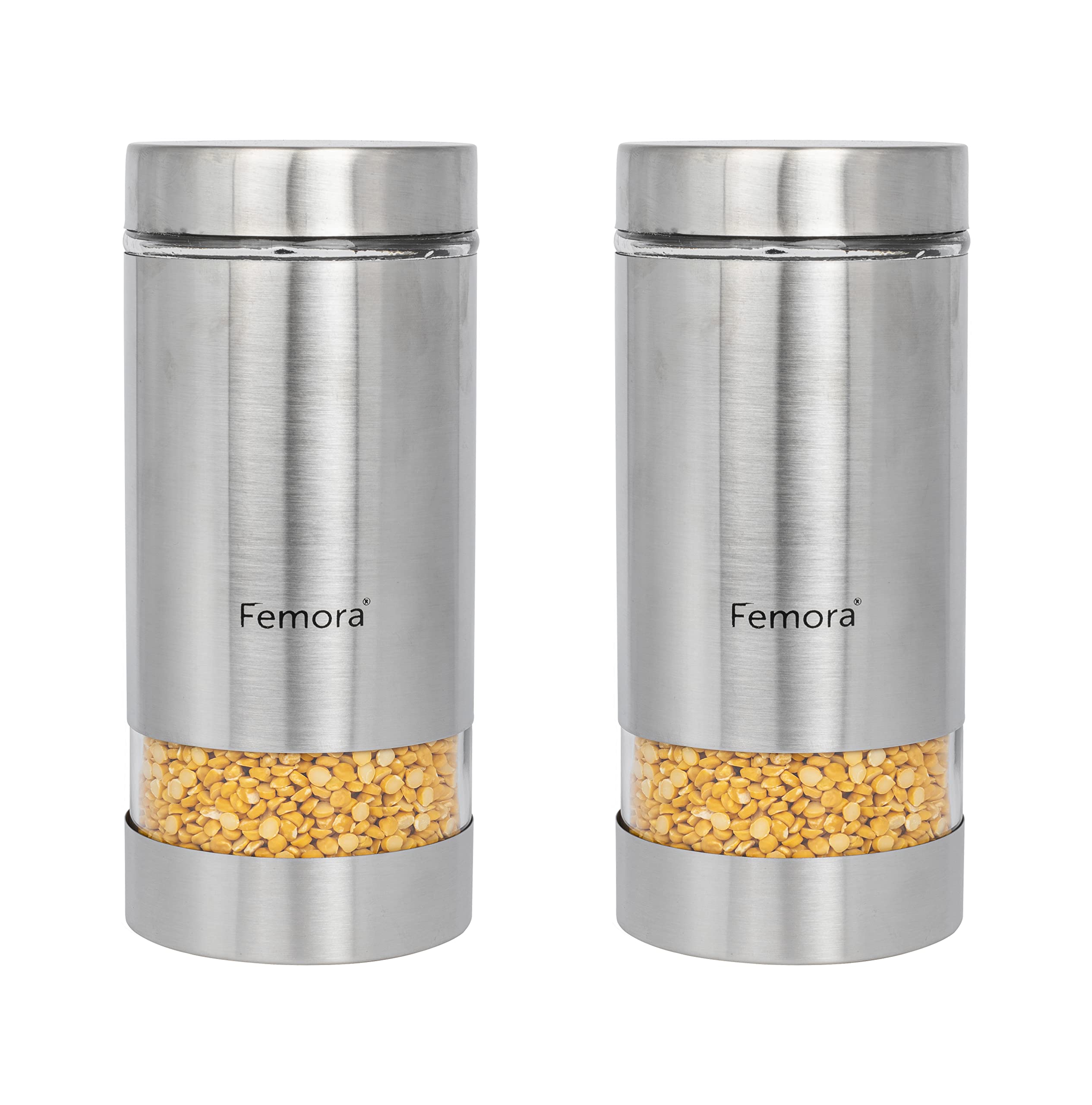 Femora Metallic Clear Glass Kitchen Storage Jar, 700 ml, Set of 2, Free Replacement of Lids (B0B18V24C3) Amazon Price History, Amazon Price Tracker