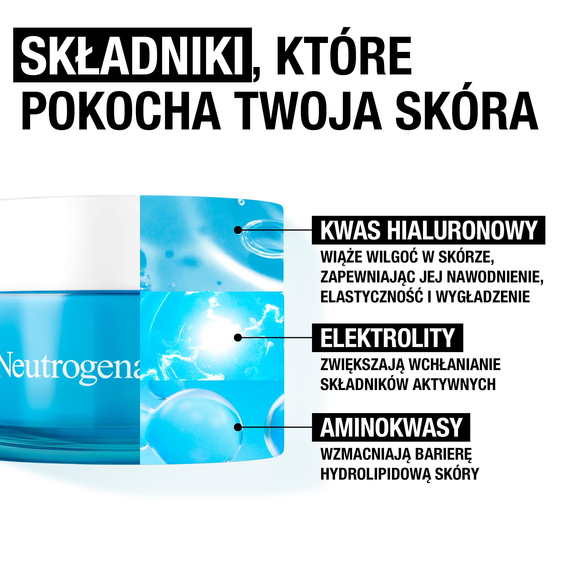 NEUTROGENA® Hydro Boost® Water Gel Nawadniający żel 50ml. Nawadniający żel do cery normalnej i mieszanej, nawilża skórę i wzmacnia jej barierę ochronną. Beztłuszczowa formuła, nie zatyka porów.