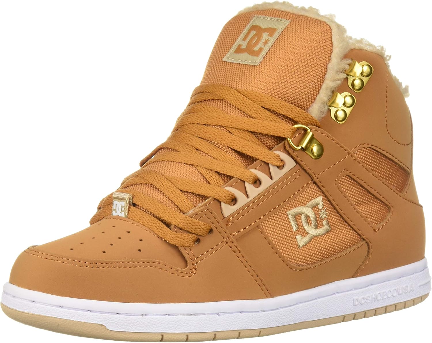DC Women's Pure HIGHTOP WNT Skate Shoe, Wheat, 9 Medium
