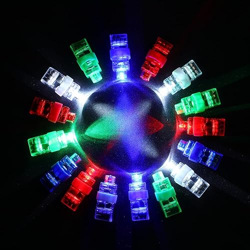 Miniatura 2 de Hortsun 200 luces LED para dedos, mini linternas de dedo para niños, suministros de fiesta que brillan en la oscuridad, anillos iluminados, juguetes