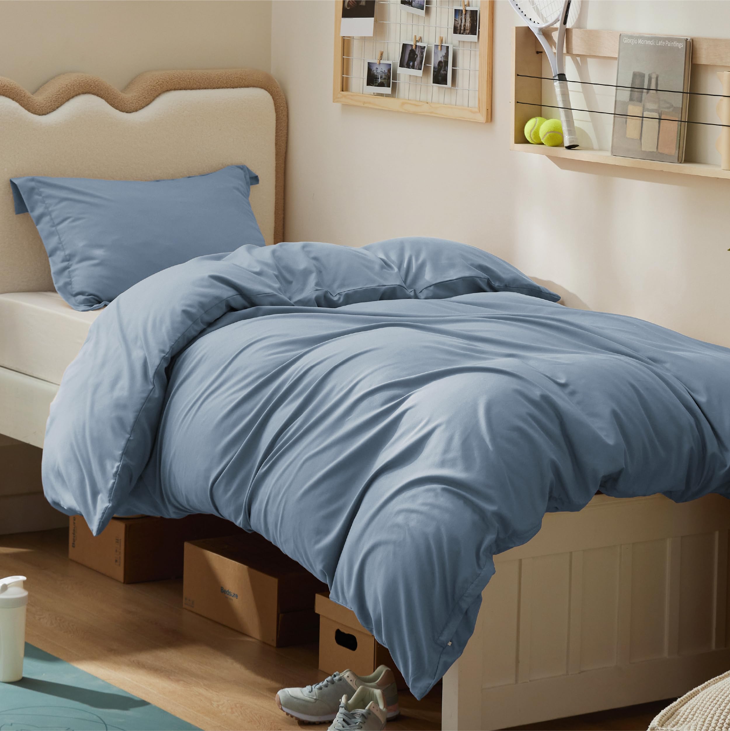 Bedsure Twin/Twin XL Duvet Cover, Double Brushed Bedding Set, Dusty Blue