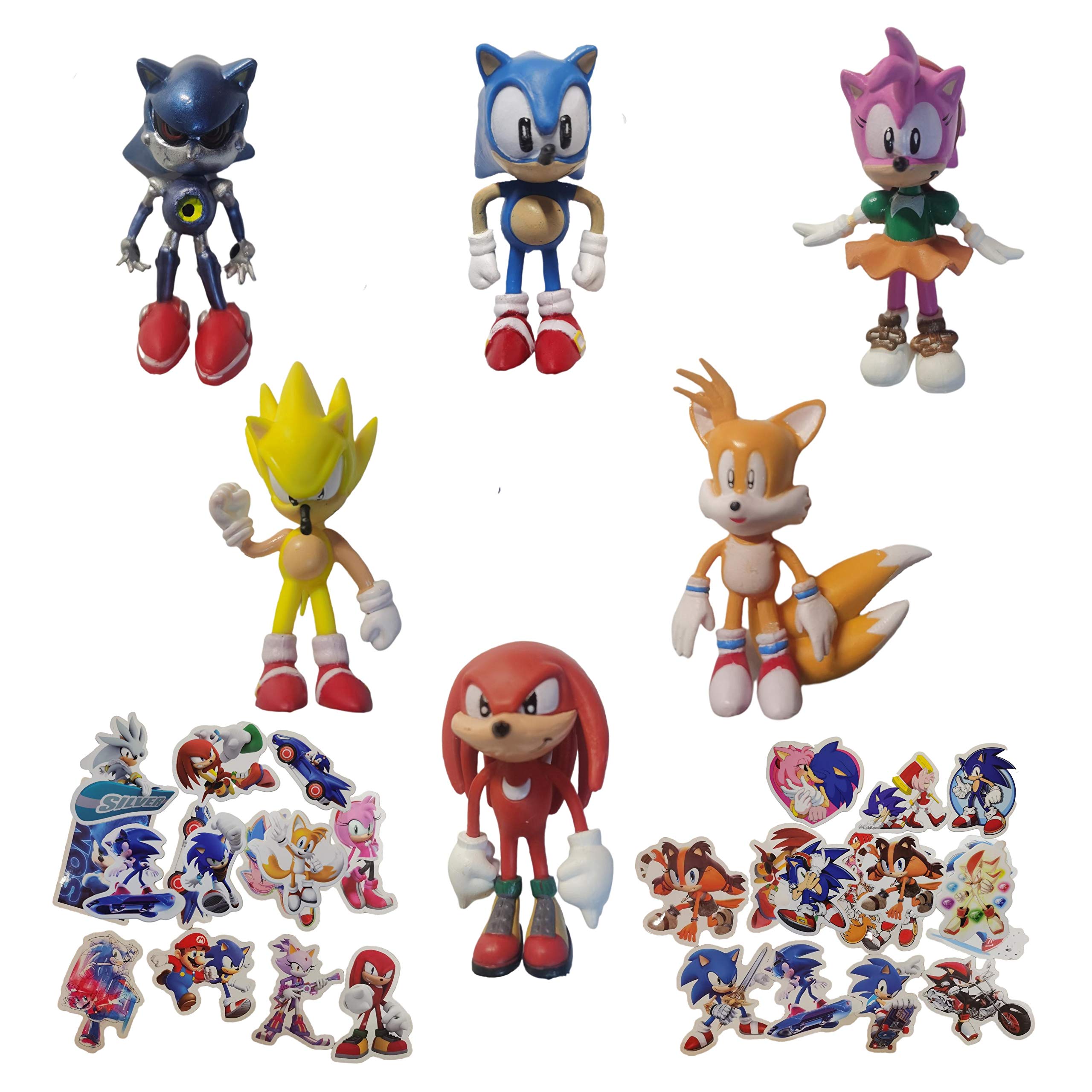 Sonic small figure 6pcs/lot 1.5inches Sonic Hedgehog Pointing Modern Sonic" Action Figure