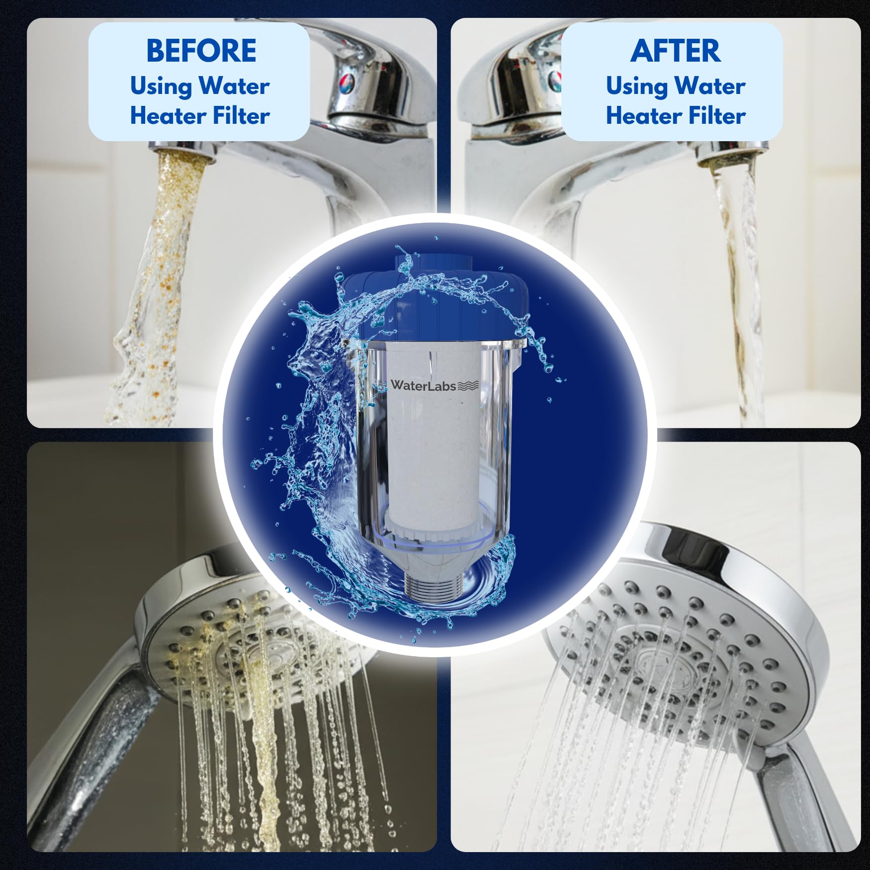 WaterLabs Geyser Filter for Hard Water Bathroom | Softener for Limescale, Sediment and Rust Protection | Universal Fit | DIY Install - WHF-02 4