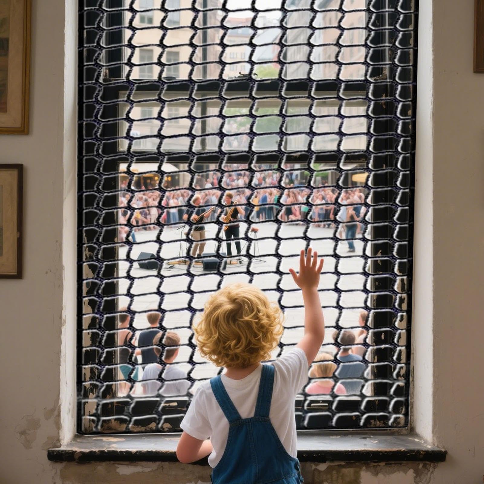 Reti di sicurezza per balconi per bambini, reti di sicurezza per ringhiere per scale, protezione sicura per interni ed esterni, per scale e porte, design di facile installazione
