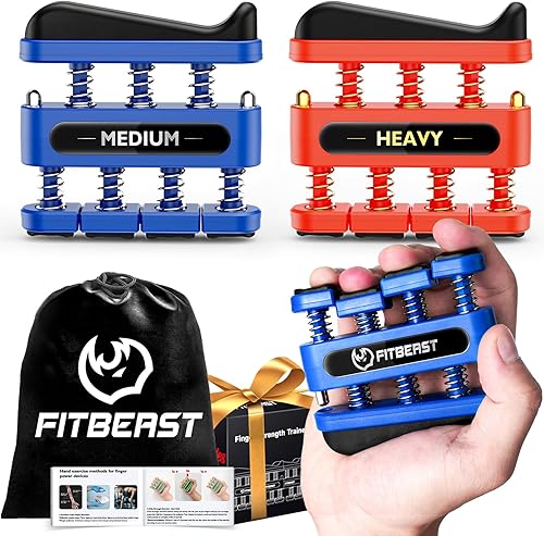 Miniatura 7 de FitBeast Fortalecedor de dedos, ejercitador de dedos, ejercitador de mano para mejorar la destreza y la fuerza en los dedos, manos, antebrazos,