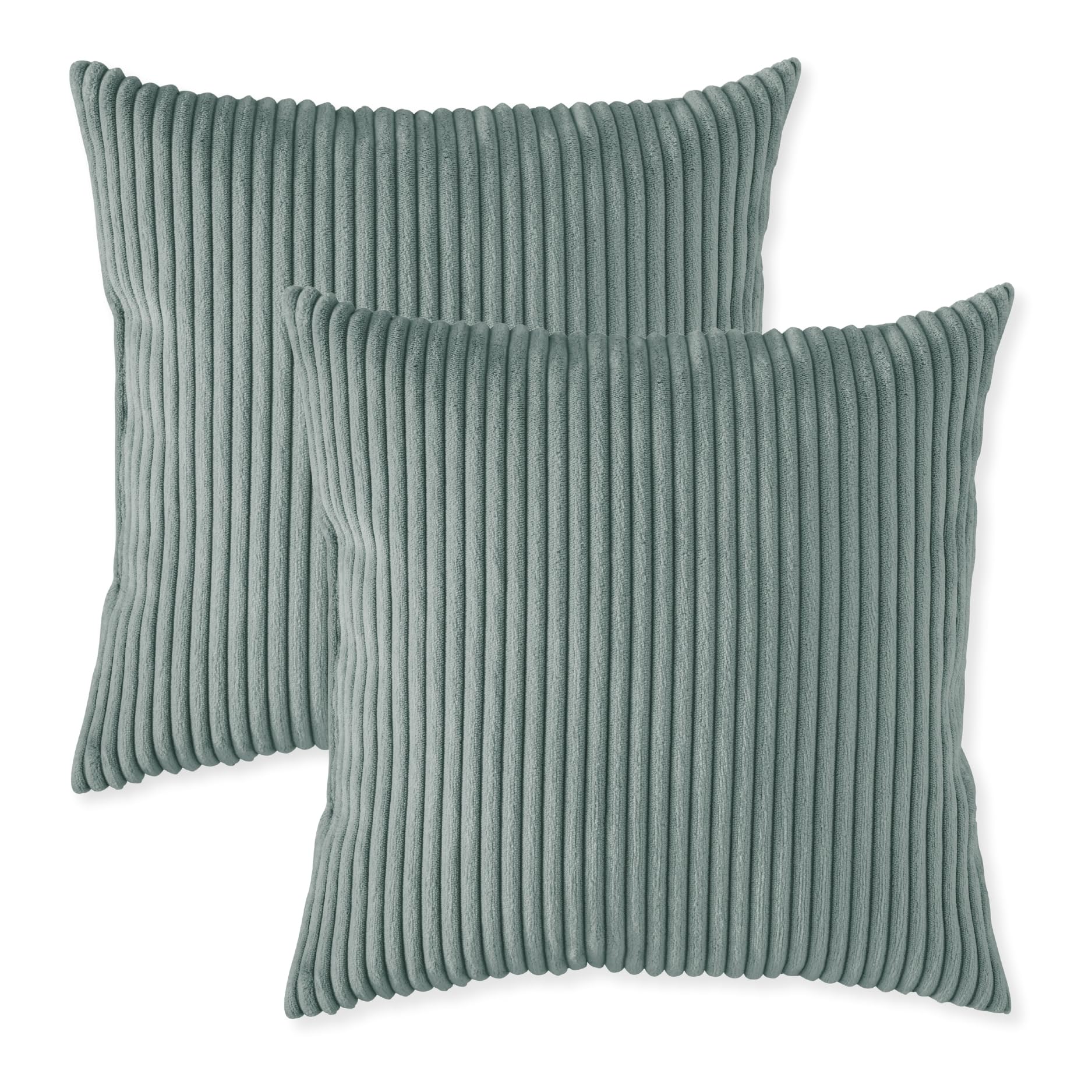 sleepling 2er Set Sofakissen Kord türkis 40x40 cm, Kissen mit Kissenfüllung und Bezug, Zierkissen aus robustem Polsterstoff, Deko Kissen, Couchkissen 40 x 40 cm, Polster, Sofa Kissen, Made in EU