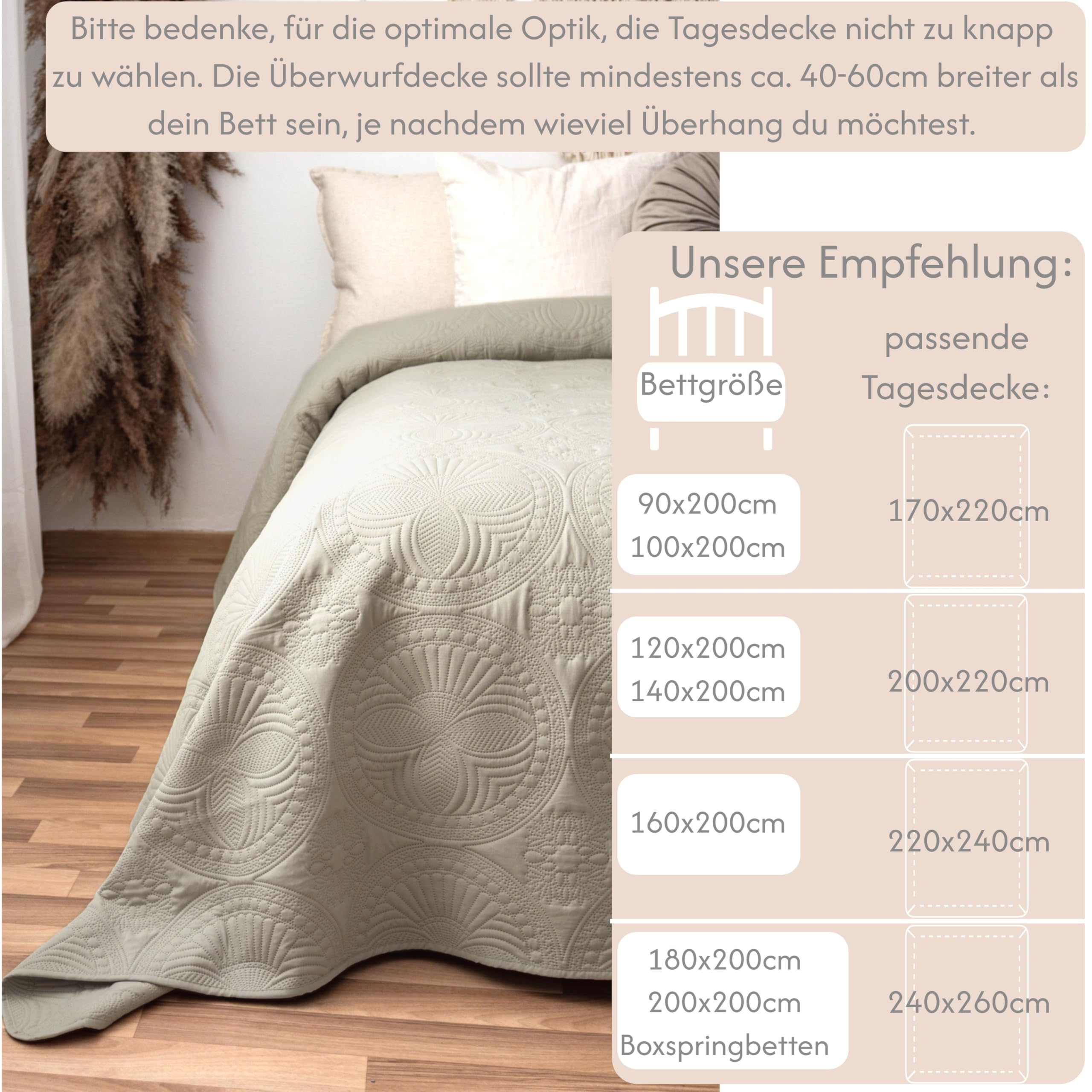 Copriletto 220 x 240 cm, copriletto con mandala, copridivano, trapunta per il giorno, coperta XXL, trapuntata (lino)