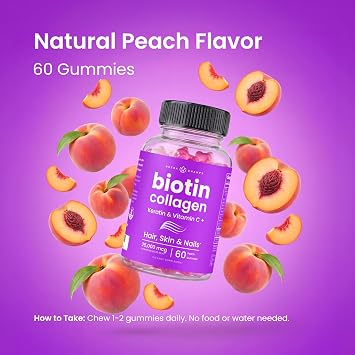 NutraChamps Biotin Gummies 10,000mcg with Collagen, Keratin & More Hair Skin and Nails Vitamins for Women & Men Support Normal Hair Growth Cycle - Enhanced with Vitamin C, D3, Zinc