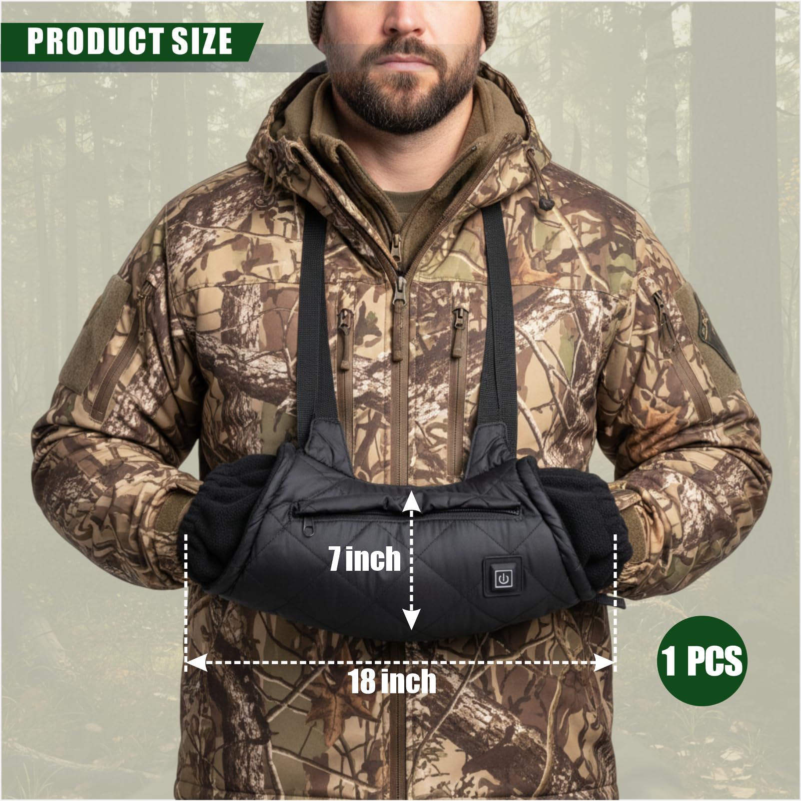 Manchon chauffant USB pour la chasse, la pêche, le camping, la randonnée, le ski et les activités de plein air par temps froid, 1 pièce