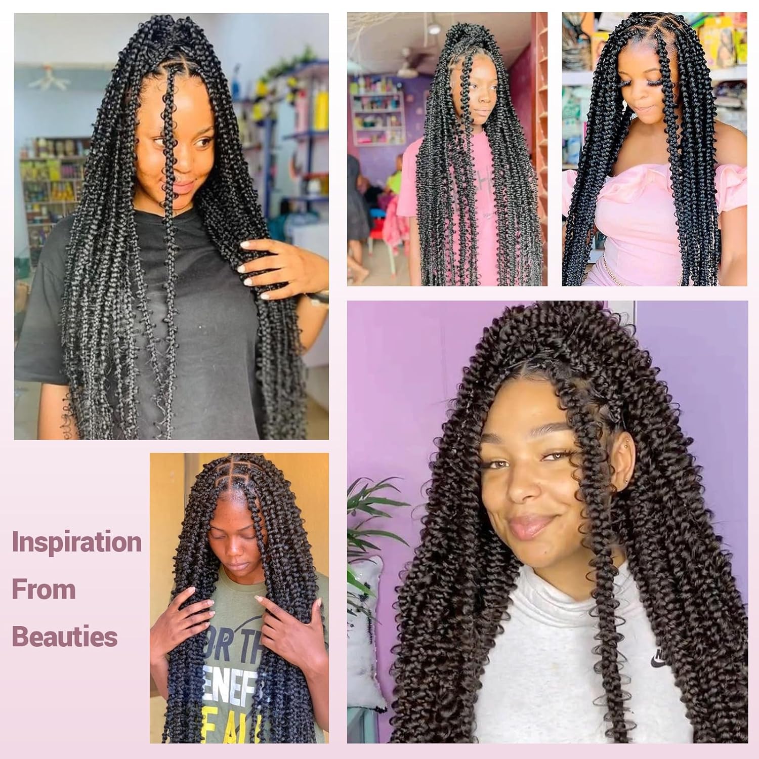 32" Full Lace Knotless Butterfly Box Braided Wigs Full Double Lace Braid Wig with Baby Hair Lace Front Braided Wigs for Black Women Human Hair Blended Lace Frontal Braids Wig (Black)