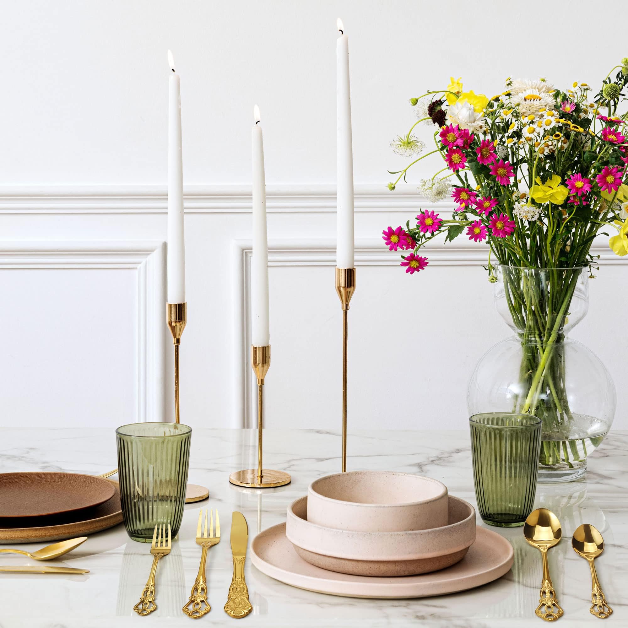 Besteck Set, Goldenes Besteck 60-teilig, Besteck Set 12 Personen aus Edelstahl, Vintage Palast-Stil Besteck Gold Spülmaschinenfest & Hochglanzpoliert Besteckset für alle Anlässe, Geprägte Griff
