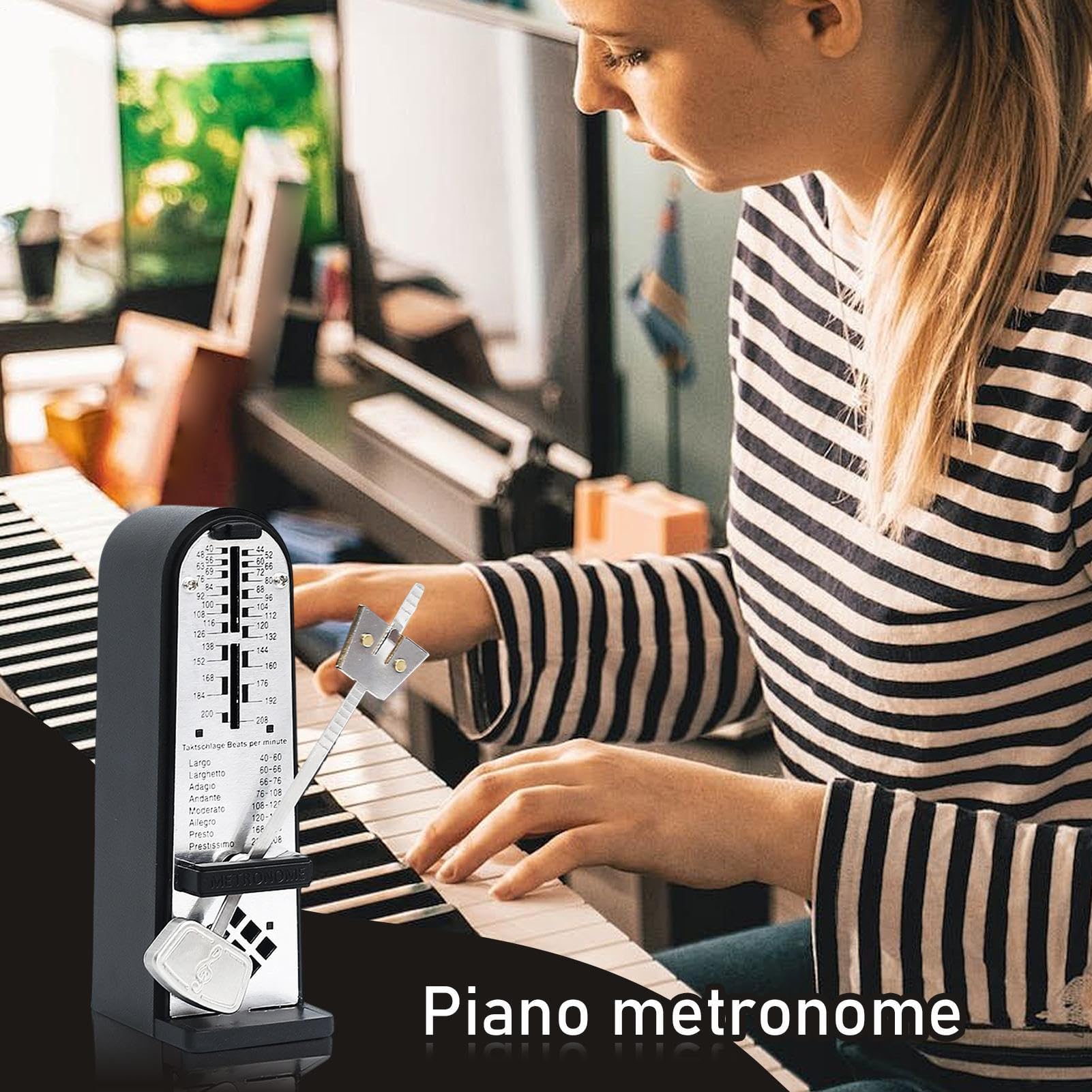 Classic Mechanical Metronome – Loud Tone Timer, Precision Music Tool | Traditional Metronome Instrument Practice, Accurate Keeper Beginners Professionals Perfect For Men Women Music Learners
