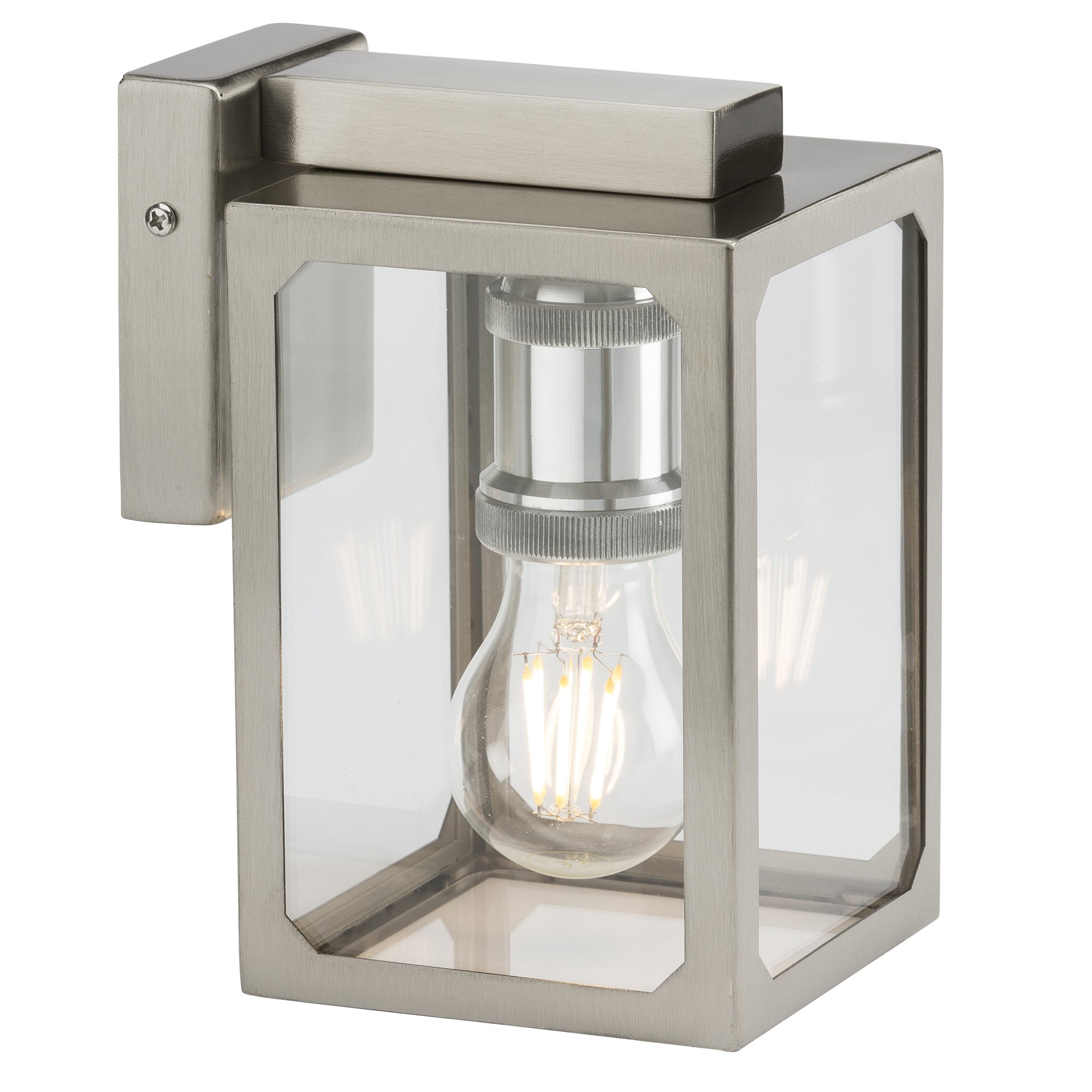 Luminosa Lighting Luminosa E27 Wall LanternBrushed Chrome230VIp23 from B&Q