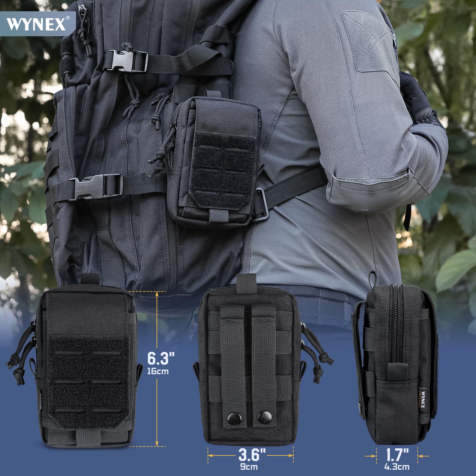 WYNEX Taktyczna Saszetka EDC Molle Etui na Telefon Organizer Narzędzi na Pasie Saszetka Talizowa Etui na Smartfon Uchwyt na Narzędzia Torba