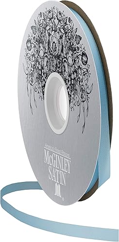 Miniatura 2 de McGinley Mills - Cinta de satén de acetato de 516 pulgadas de ancho, azul, carrete de 100 yardas