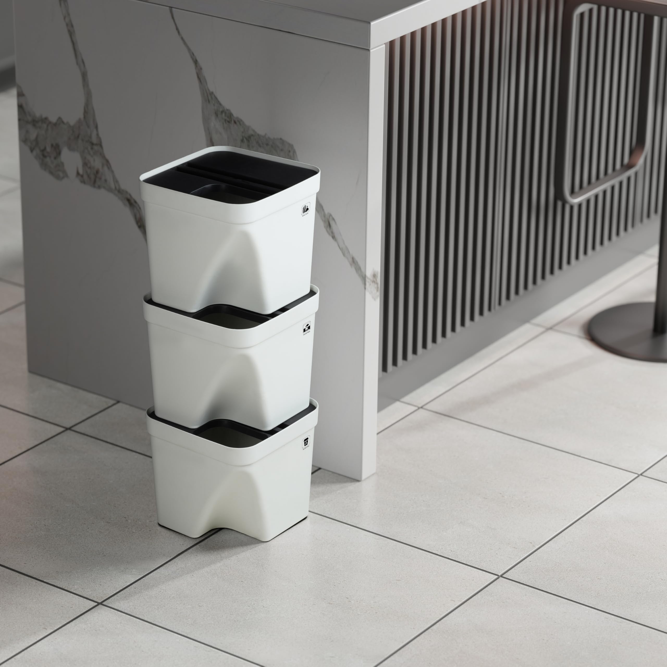 ZENOVIA White Floor Dustbin - Modern & Stylish -6