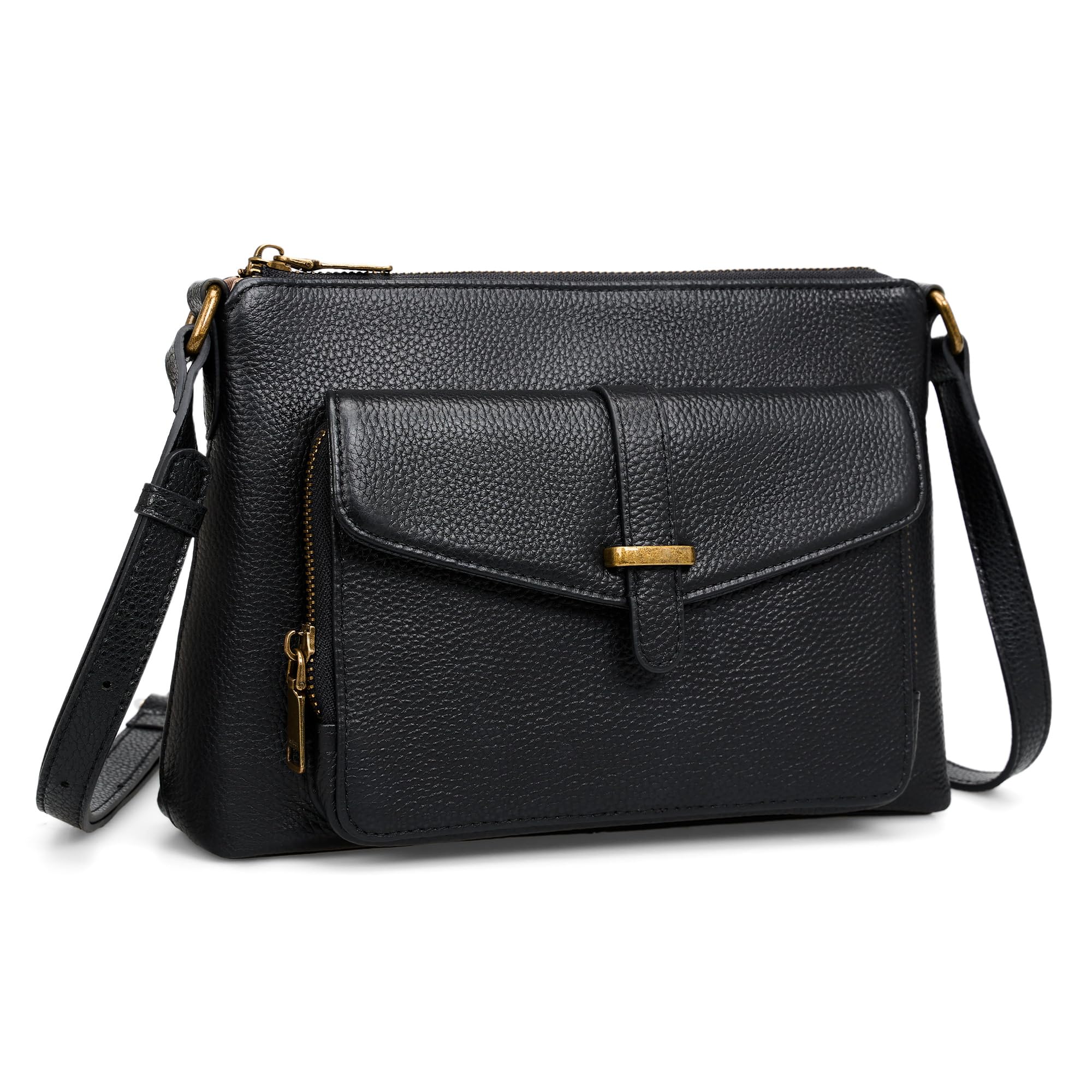 befen Genuine Leather Crossbody Bags for Women Soft Small Leather Purse with Built in RFID Wallet Trendy Shoulder