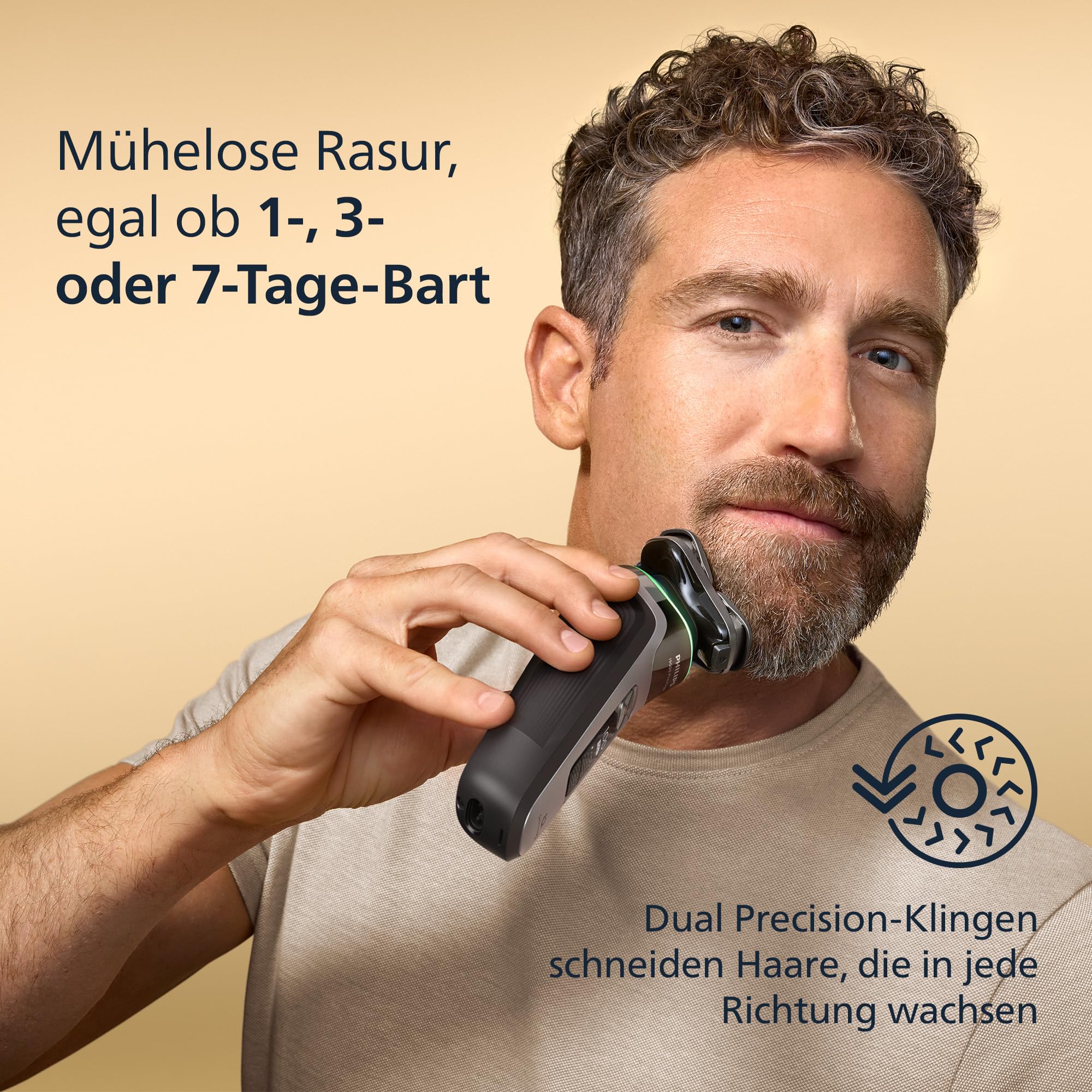 Philips i9000 Prestige elektrischer Rasierer Nass- und Trockenrasierer Herren grau-silber Drucksensor XP9205/30