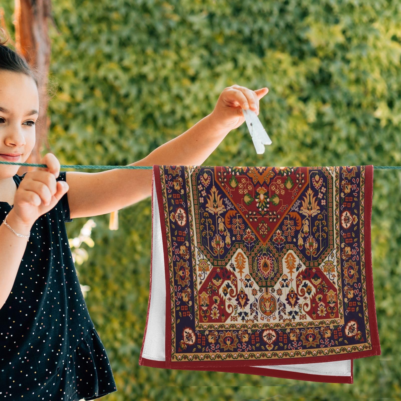Handtücher Im Persischen Teppich-Design - 2er Set, 36,5x72 Cm - Boho Style Für Bad & Spa