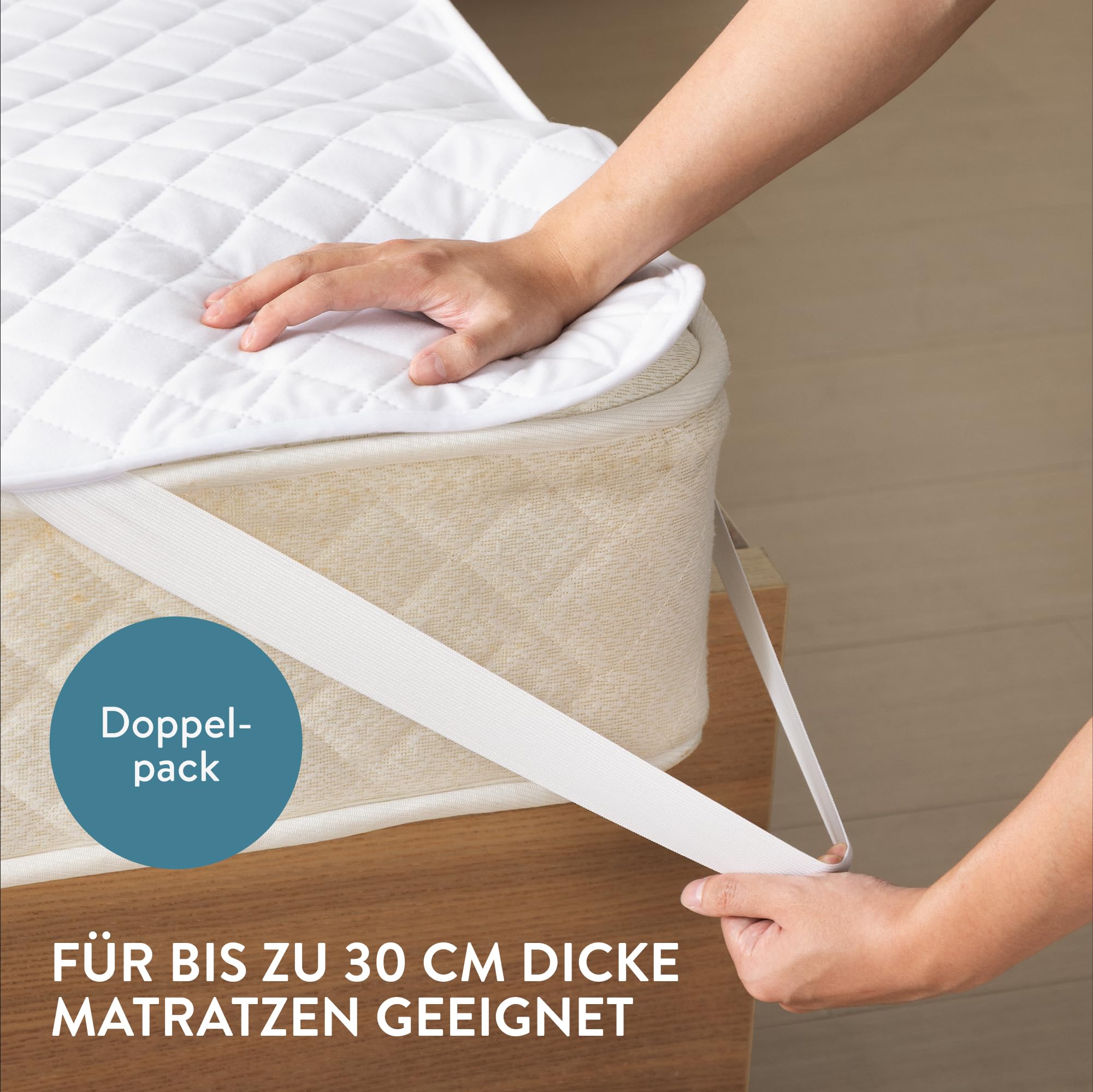 JEMIDI 2er Set Matratzenschoner gebürstet wasserdicht - 90 x 200cm - 2X Matratzenschonbezüge für 90 x 200cm Matratzen - 2er Pack Spannbettlaken Schoner für Inkontinenz
