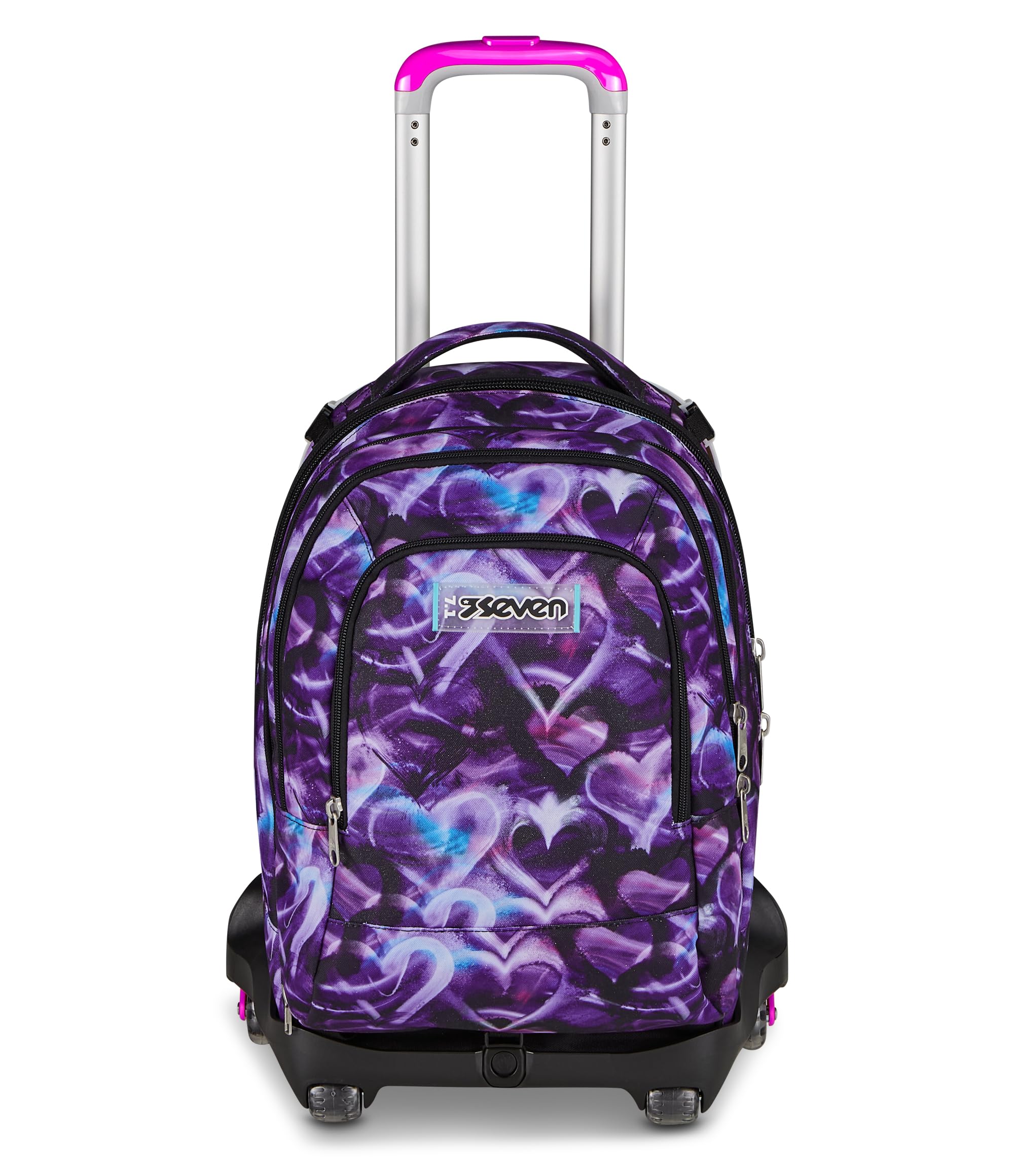 Seven Trolley Scuola Jack 8 Ruote Detach LOVEPASS, Viola, 43 L, Scomponibile, Zainetto staccabile, 4 in 1, Cross-over System, Tasche multifunzione, Scuola elementare e media, Bambina, Ragazza