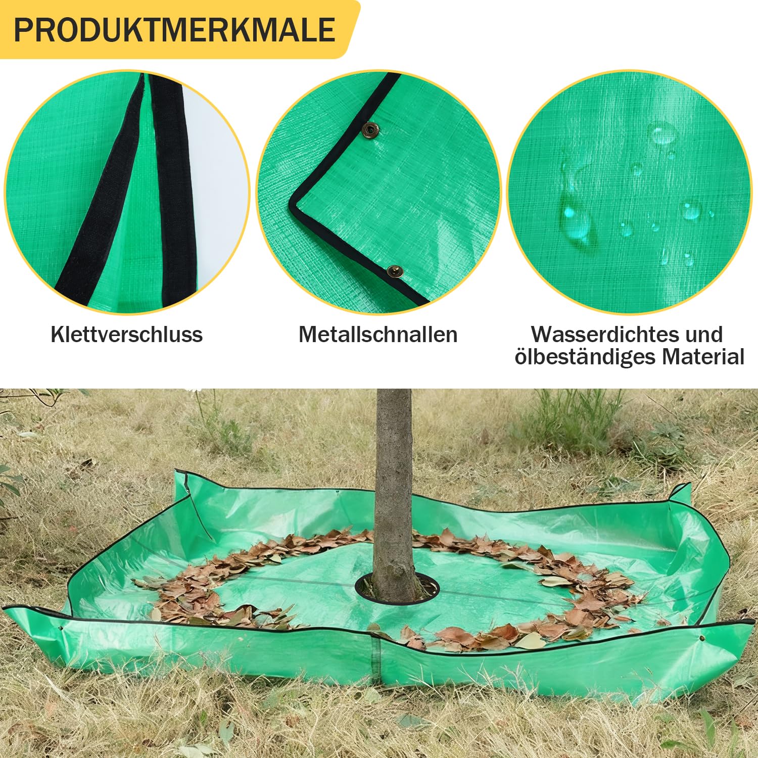Krajobrazowa plandeka do przycinania 2 x 2 m przenośnik liści z otworem 30 cm plandeka do przycinania drzew z pierścieniami kątowymi płótno do czyszczenia resztek liści