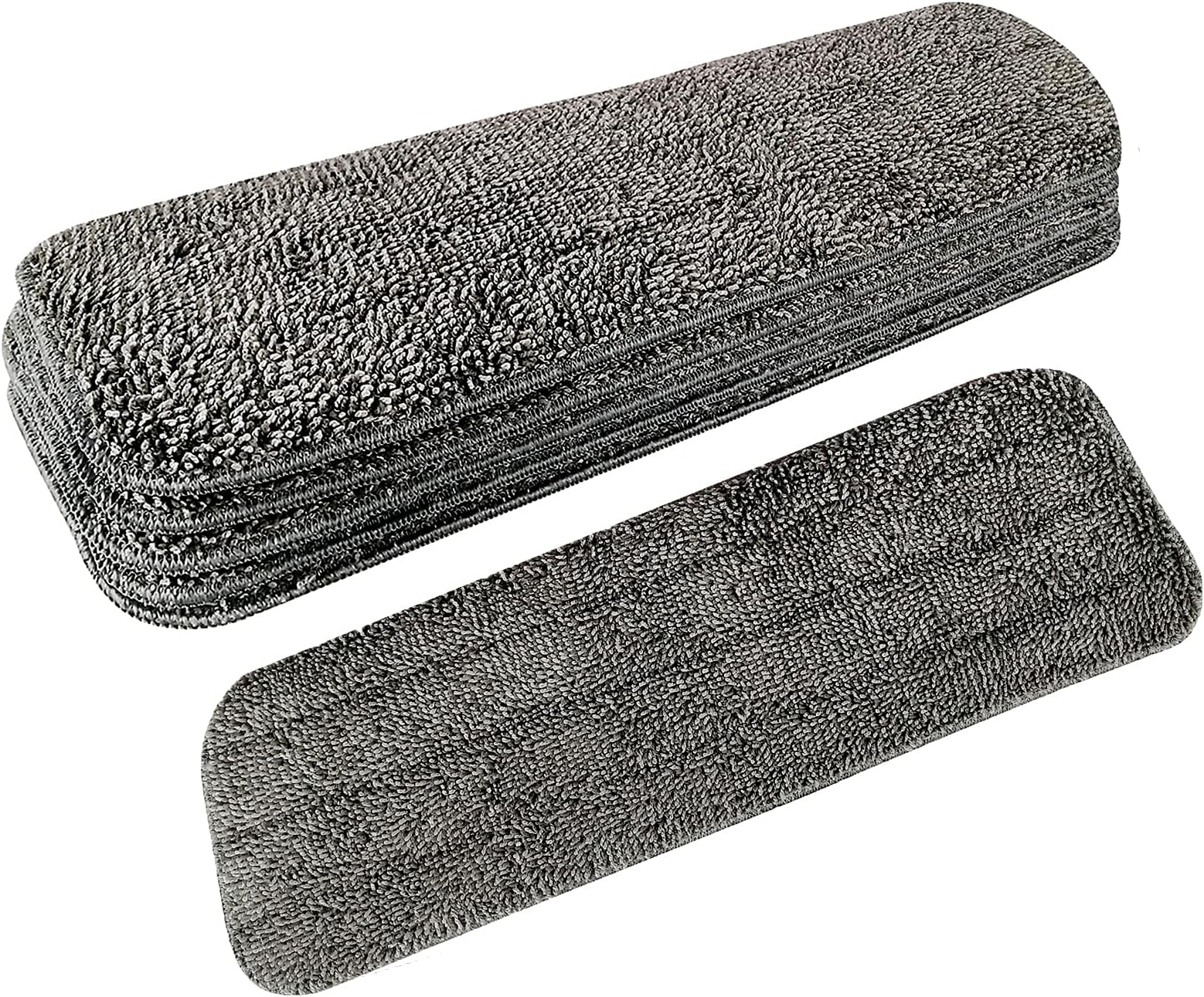 6 Pack Microfiber Spray Mop Replacement Heads for Wet Dry Mops, Premium Floor Cleaning Pads, Reusable Replacement Refills Compatible with Bona Floor Care System - Dark Gray