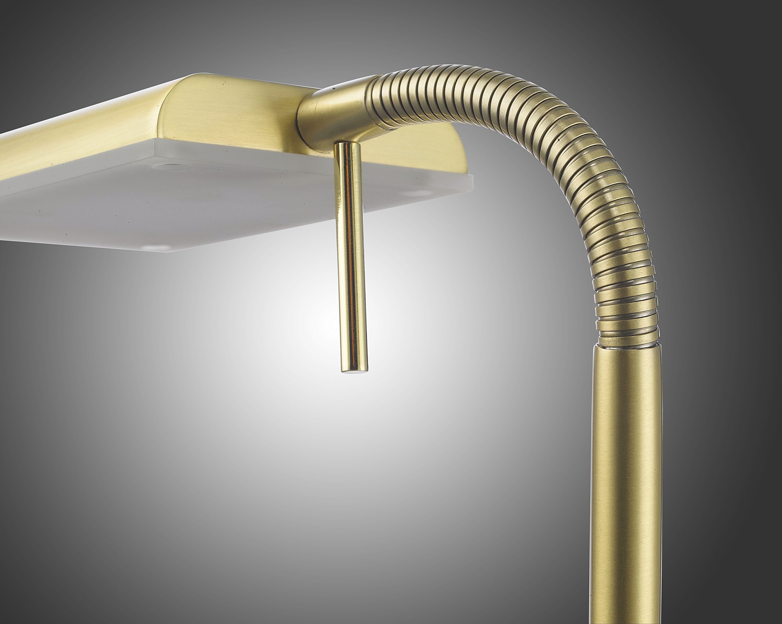 Trio Leuchten LED Stehleuchte Bergamo 420910108, Metall Messing matt, inkl. 12 Watt LED, Dimmer