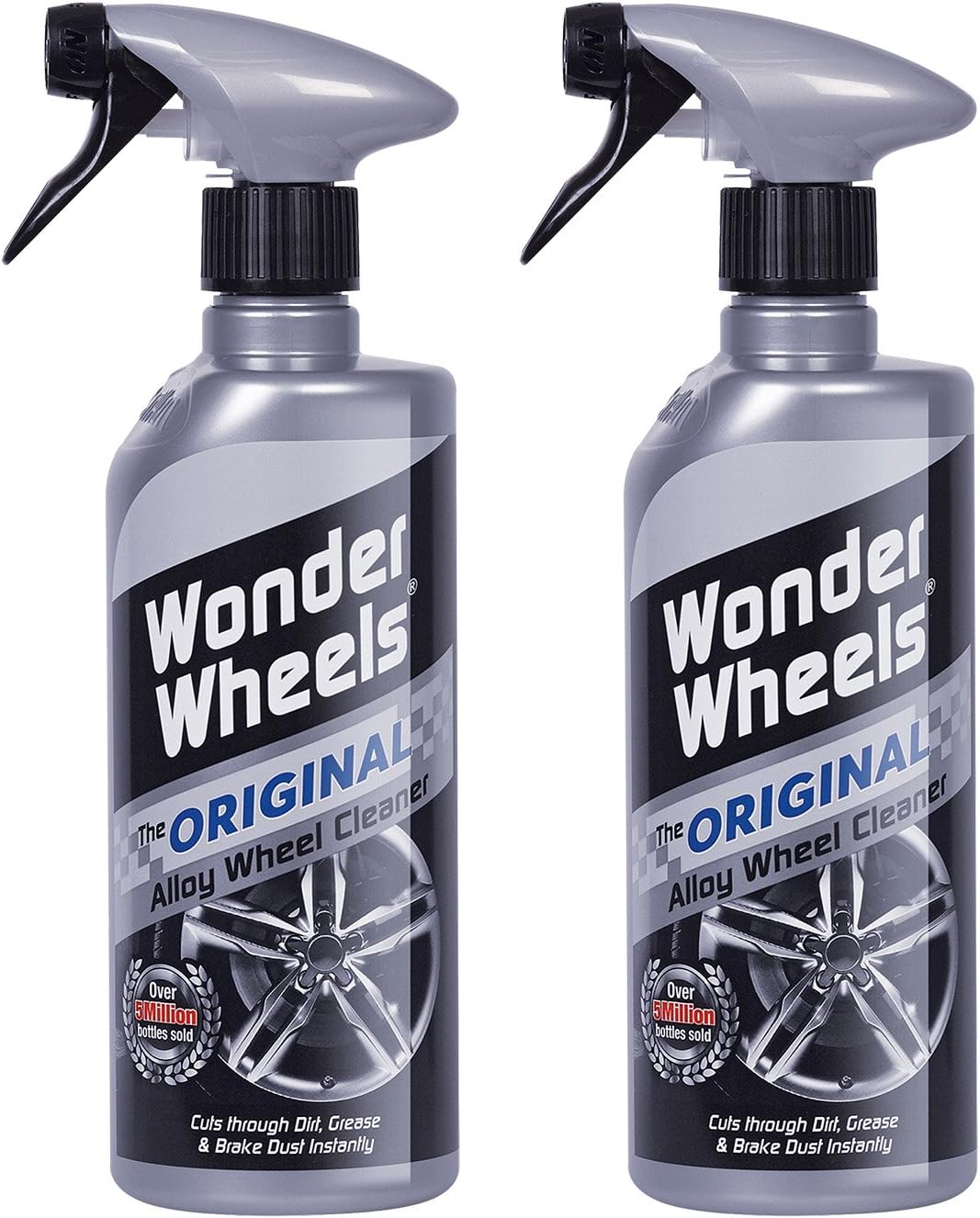 Wonder Wheels Origional Alloy Cleaner - Instant Dirt, Grease and Break Dust Cleaning Spray - Acid Free - Set of two 600ml