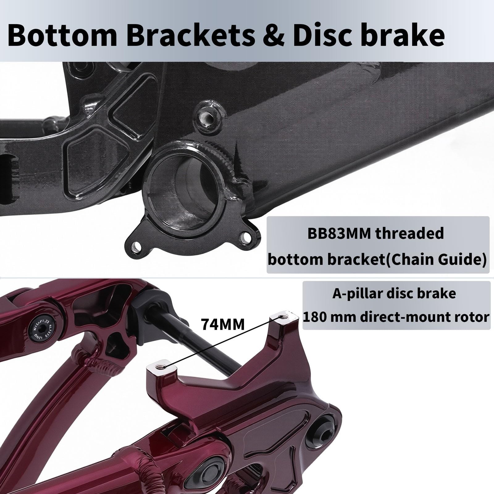 27.5/29er Cuadro De Suspensión Bicicleta De Montaña 15.5" 17.5" Marco MTB